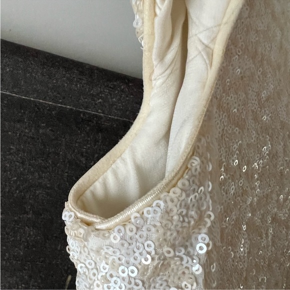 Cream and White Sequined Zoe Dress - Picture 7 of 15